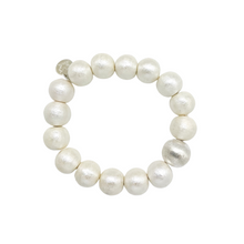 Load image into Gallery viewer, Olivia Cotton Pearl &amp; Silver Bracelet_m donohue collection